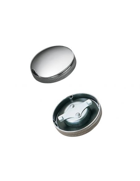 Chrome-plated unventilated fuel cap from 1973 to 1982