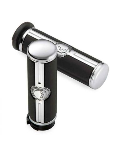 Chrome Harley Davidson Skull Willy G grips for traditional accelerator and 1" handlebar