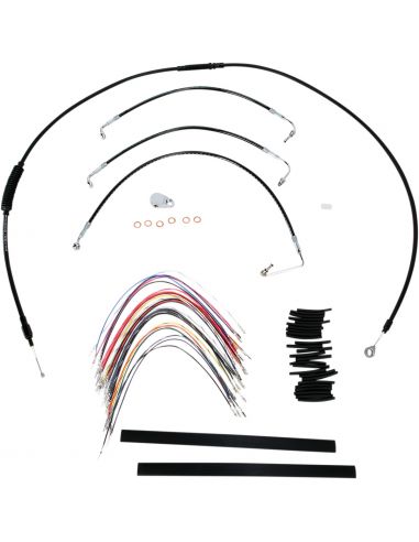 Touring cable kit for handlebar 13'' (33cm) black NO ABS