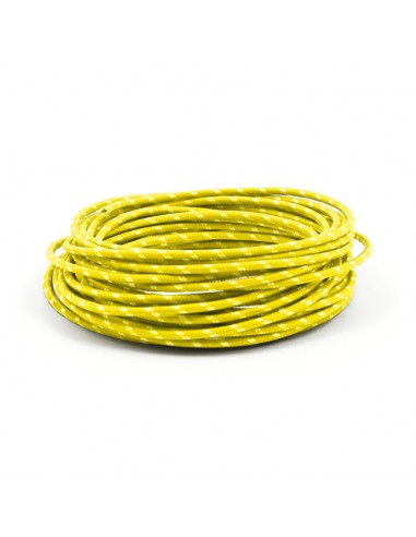 Yellow-black fabric electric cable