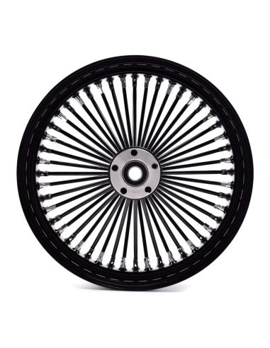 Ruota anteriore nera King Spoke 48 raggi16'' x 3,5'' doppia flangia e mozzo largo