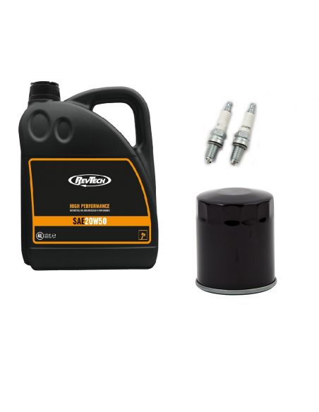 Servicing kit with semi-synthetic oil rev-tech for Harley Davidson FXR, Dyna, Softail and Touring 1340 from 1984 to 1999