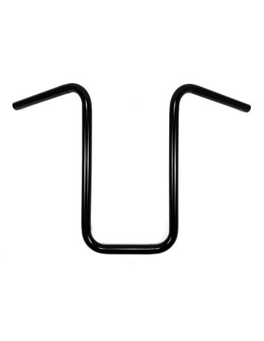 Hanger Narrow ape handlebar 1" high 17" black with dimples