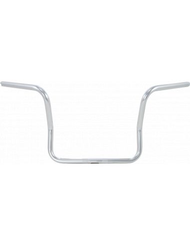 Hanger ape handlebar 1-1/4" high 10" FLHT Chrome Dresser without dimples, for Electronic Accelerator, pre-drilled