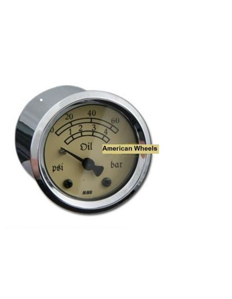 Electronic oil pressure indicator MMB Chromed back with ivory bottom