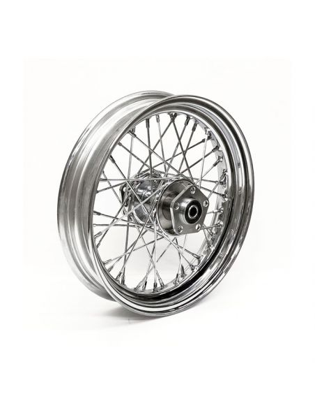 Ruota posteriore 16 x 3 con 40 raggi cromata Per Sportster, Dyna e Softail dal 1986 al 1999 rif OEM 40975-86