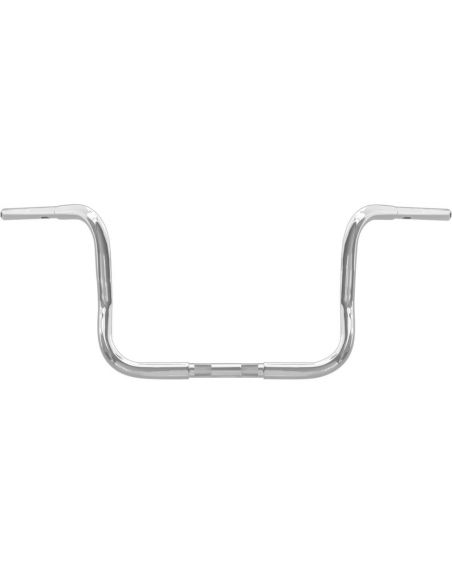 Hanger ape handlebar 1-1/4" high 14" FLHT Chromed Bagger, for Traditional and Electronic Accelerator, pre-drilled