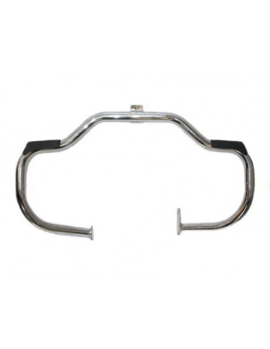 Front engine guard with chrome footrest - diameter 32mm