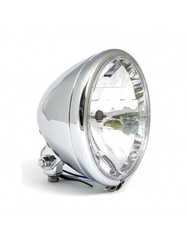 Headlight 6 1/2" MCS homologated chrome bottom connection