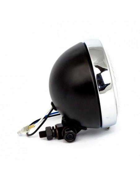 Headlight 4 1/2'' Highway Hawk black and chrome