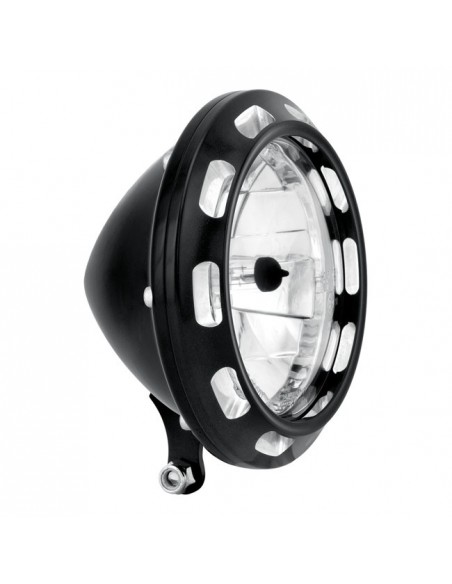 Faro anteriore 5 3/4'' Apex omologato nero e cromato