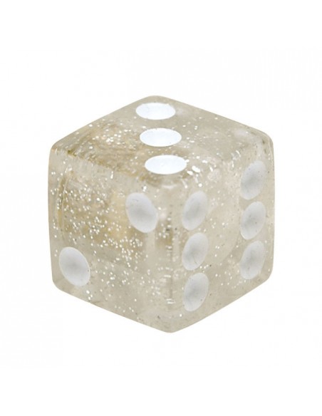 Transparent glitter dice valve caps