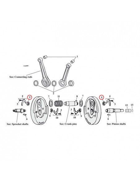 Sportster connecting rod pin nuts - sold in pairs