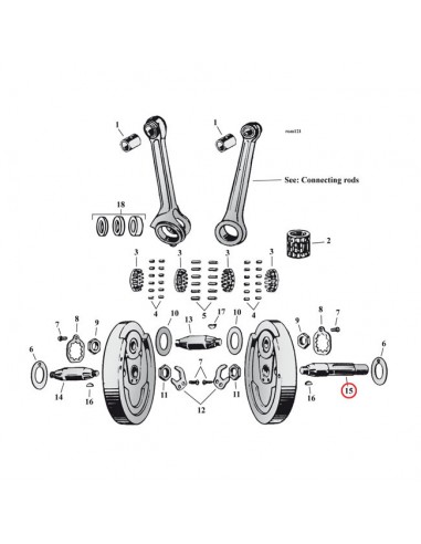 Crankshaft pin right side for Big Twin