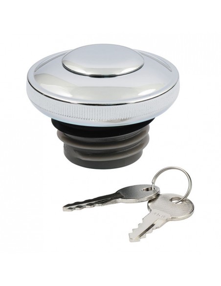 Gasoline cap with ventilated chrome lock