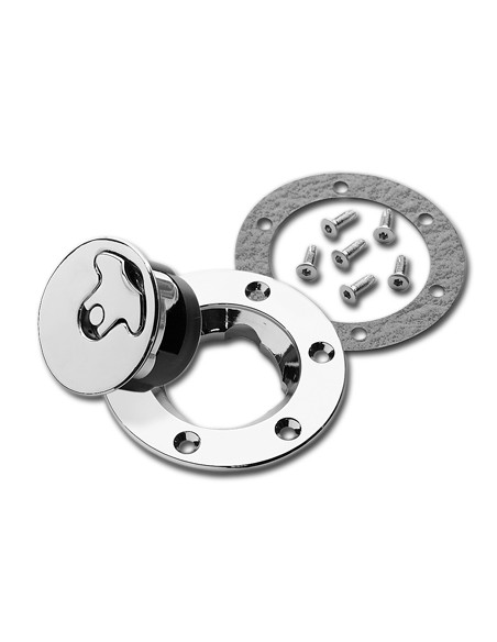 Aeronautical petrol cap to bolt - with lock - chrome - sold single